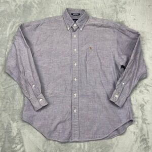 Ralph Lauren Shirt Mens 10 Purple The Big Oxford Pony Logo Collared Button Down